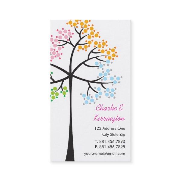 Four Seasons Colorful Dotted Tree Modern Nature