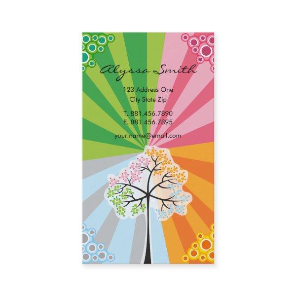 Four Seasons Colorful Dotted Tree Modern Nature