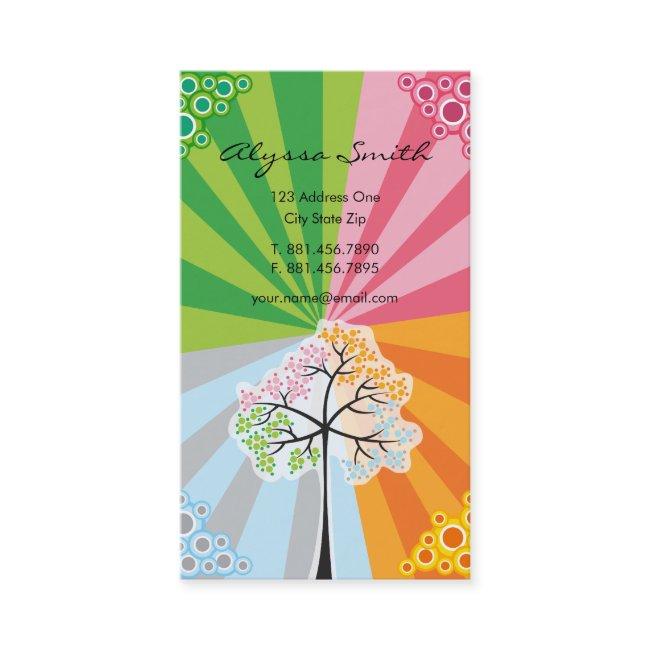 Four Seasons Colorful Dotted Tree Modern Nature