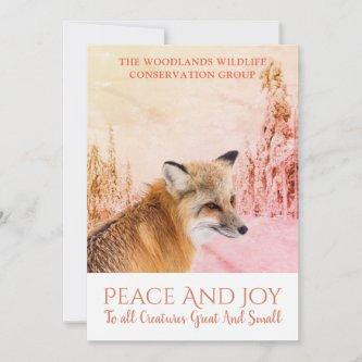 Fox In Snow Non Profit Christmas Holiday Card