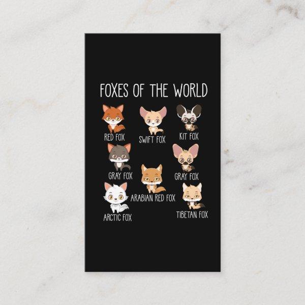 Foxes Of The World Gift for Fox Lover
