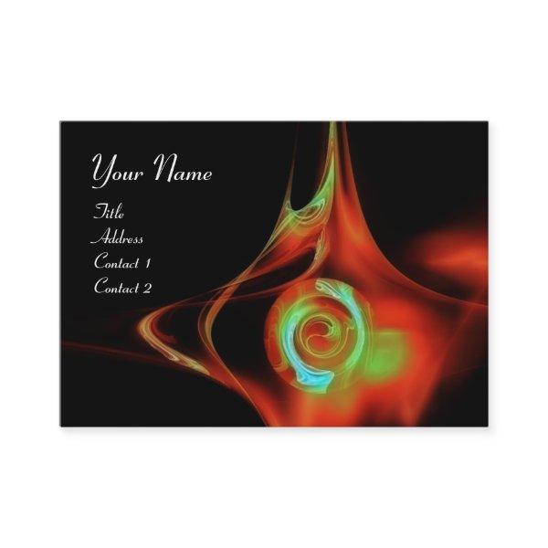 FRACTAL ROSE ABSTRACT SWIRLS red teal green black