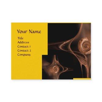 FRACTAL WAVES Yellow Brown Abstract Swirls