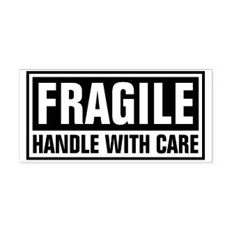 Fragile handle with care rubber stamp