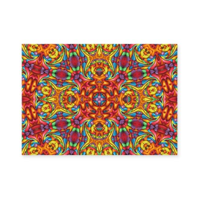 Freaky Tiki Red Vintage Fractal Kaleidoscope