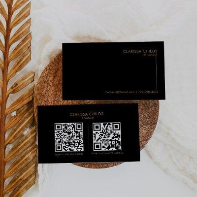 Freelancer Brown Black Formal Minimalist Qr Code