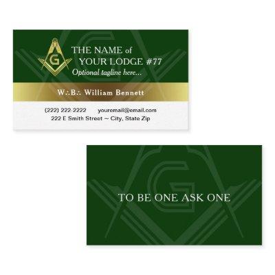 Freemason Green and Gold Masonic