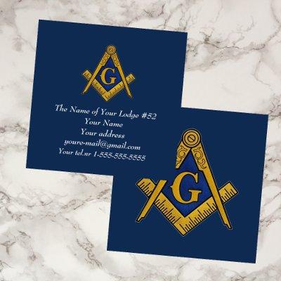 Freemason Masonic Masonry Navy Blue Square