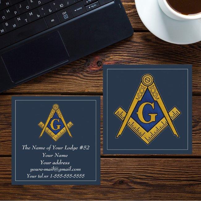 Freemason Masonic Masonry Symbol Blue Square