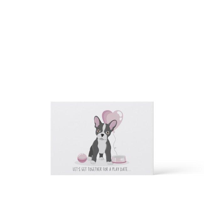 French Bulldog Birthday Play Date Calling Card