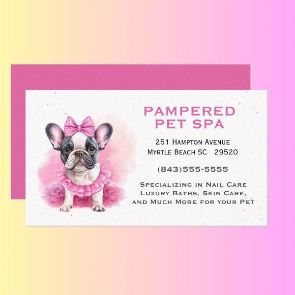 French Bulldog Pink Pet Groomer Spa