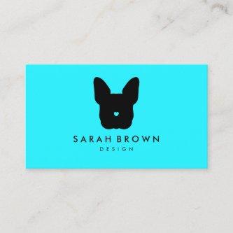 French Bulldog silhouette teal