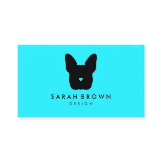 French Bulldog silhouette teal