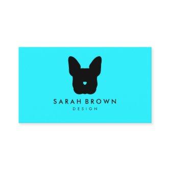 French Bulldog silhouette teal