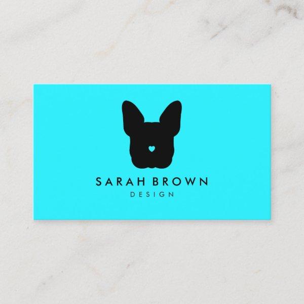 French Bulldog silhouette teal
