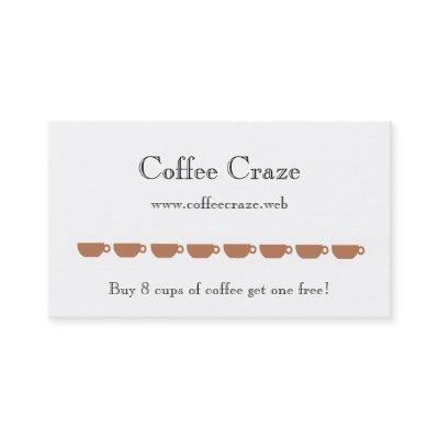 "Frequent Visitor" (8 Coffee Cups) Loyalty Cards