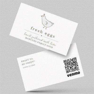 Fresh Eggs  Venmo QR Code to Reorder