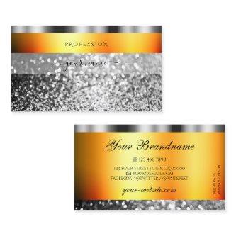 Fresh Orange and Silver Sparkling Glitter Elegant