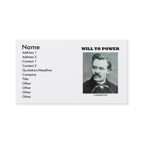 Friedrich Nietzsche Will To Power