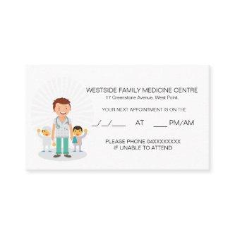 Friendly Family Doctor & Children Appointment Card