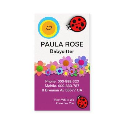 Friendly Ladybugs On Flowers Sitter