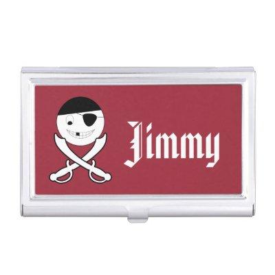 Friendly Smiling Pirate with Crossed Swords on Red  Case