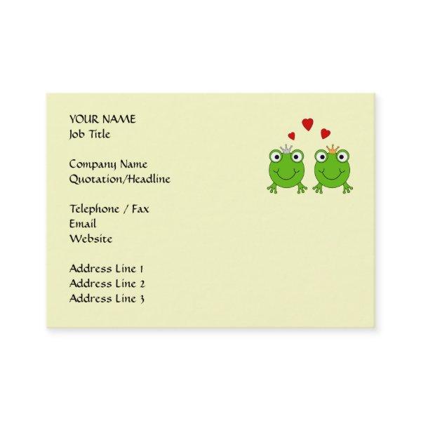 Frog Princess and Frog Prince, with hearts.
