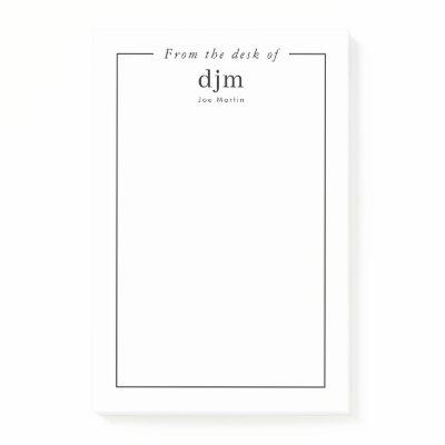 From The Desk Of Simple Minimalist Business Post-it Notes