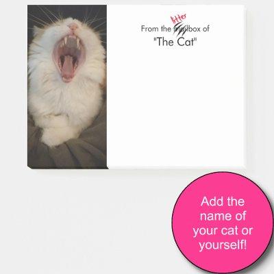 From the Litter Box: Custom Funny Cat Memo Post-it Notes