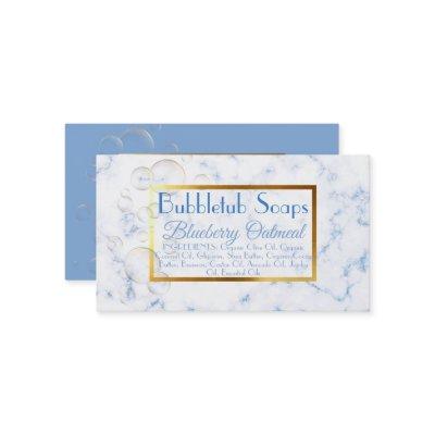 Fuax marble bubbles handmade soap bath blue
