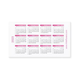 Fuchsia Mini Calendar 2023 with Logo Template