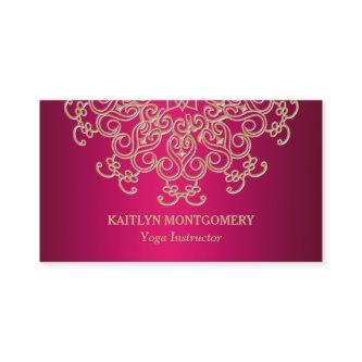 Fuchsia Pink and Gold Ornate Sunburst Mandala