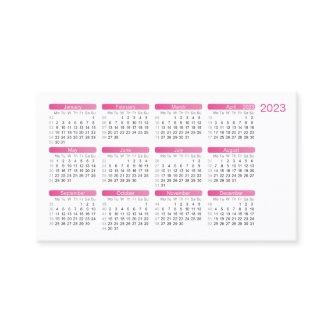 Fuchsia Pocket Calendar 2023.  Format