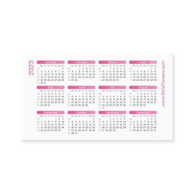 Fuchsia Wallet Calendar 2023 with Logo Template