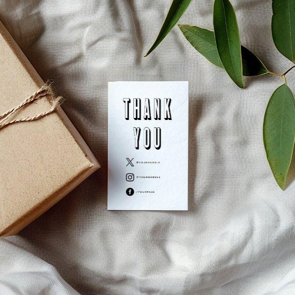 Fun bold thank you social media Enclosure Card