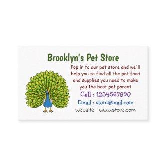 Fun bright peacock bird illustration
