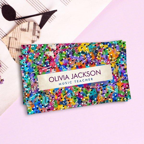 Fun Colorful Music Notes pattern