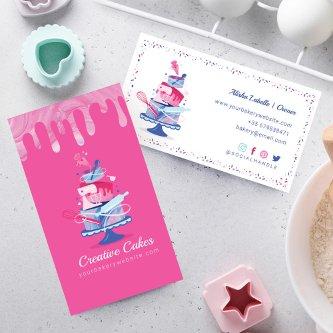 Fun Colorful Pastry Cakes Bakery & Tools Pink Drip