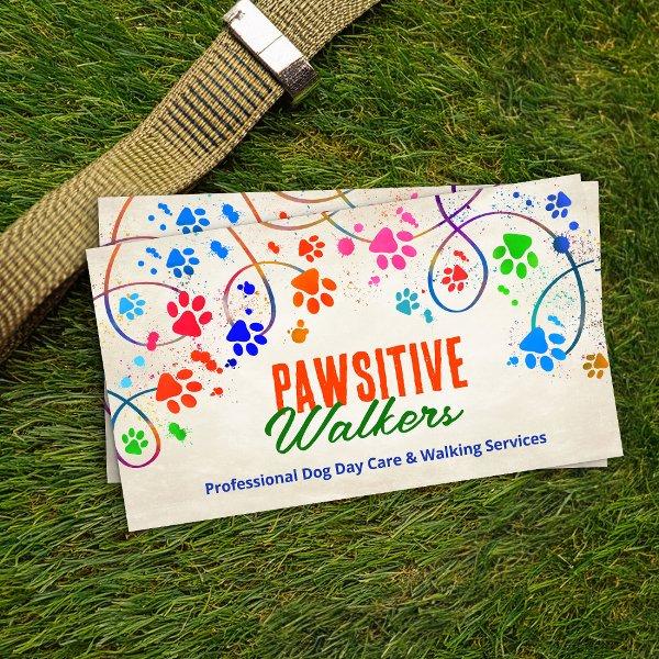 Fun Colorful paw prints trail - Dog Walker