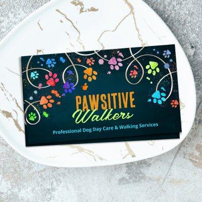 Fun Colorful paw prints trail - Dog Walker