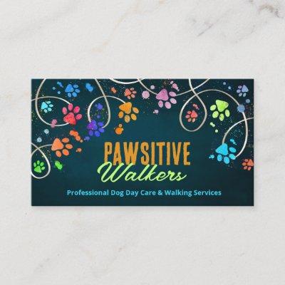 Fun Colorful paw prints trail - Dog Walker