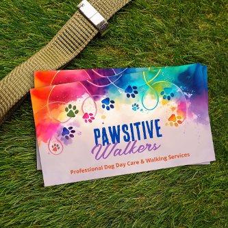 Fun Colorful Watercolor Paw Prints
