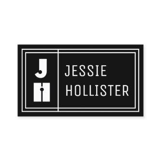Fun Geometric Modern Initials & Name | Black