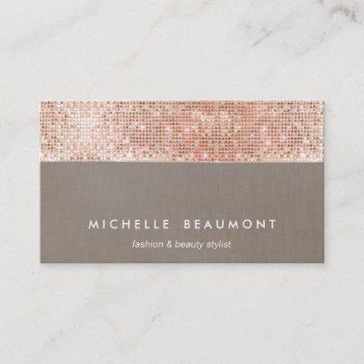 Fun Modern Beauty and Fashion Faux Copper Sequin
