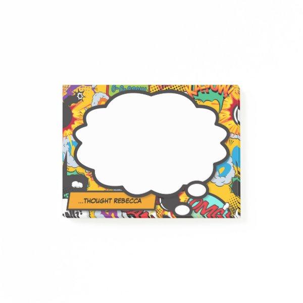 Fun Personalized Colorful Comic Book Think Bubble Post-it Notes