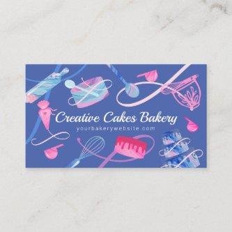 Fun Pink Blue Marble Bakery Cakes Tools & Utensils