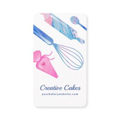 Fun Pink Blue Marble Bakery Tools & Utensils White