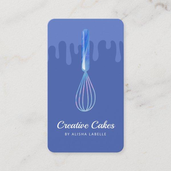 Fun Pink Blue Marble Bakery Whisk Blue