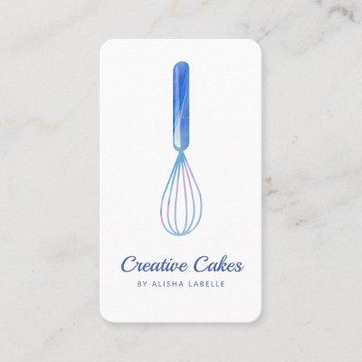Fun Pink Blue Marble Bakery Whisk White