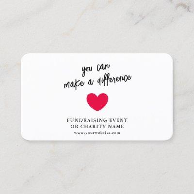 Fundraising Charity Donate Logo Heart Photo Card